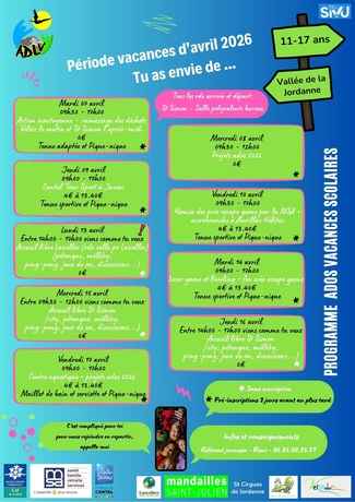 26 04 Programme vacs scolaire SIVU Jeunesse